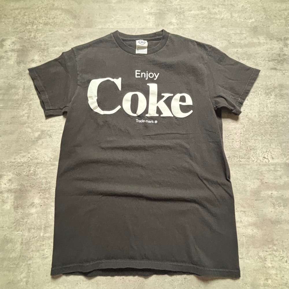 Delta Pro Weight Coca-Cola T-Shirt Small Black Vintage Enjoy Coke Graphic Tee